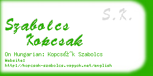 szabolcs kopcsak business card